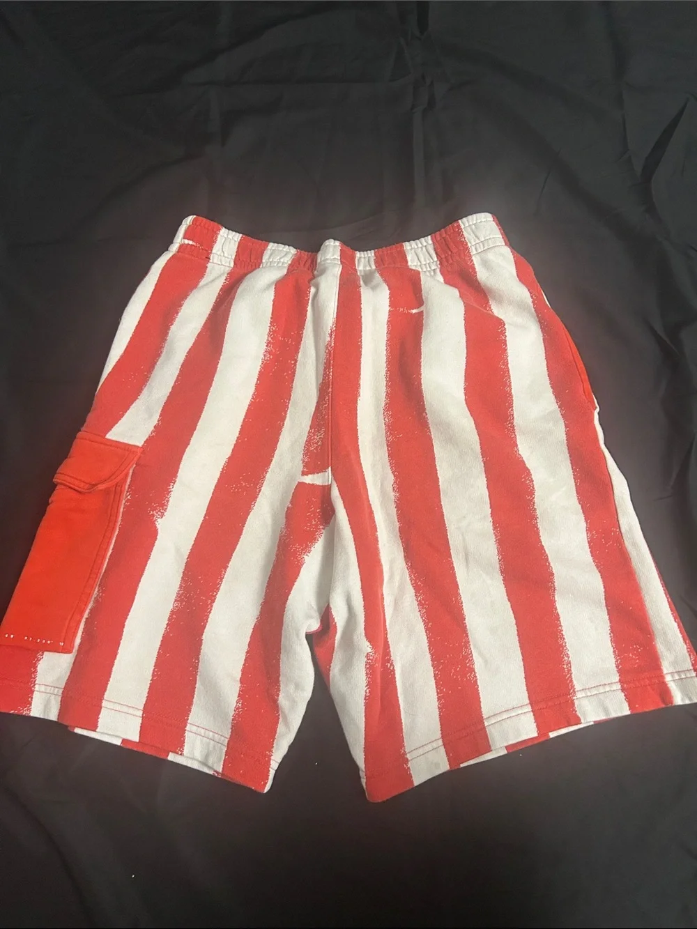 Nike Red and White Striped Cargo Shorts
